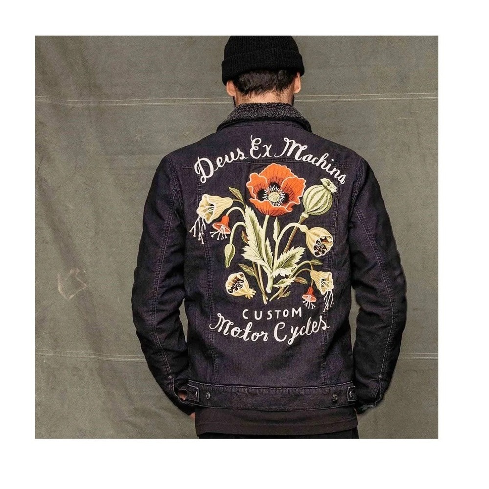 Deus Ex Machina Embroidered Corduroy Jacket Motorcycle Workwear - XS